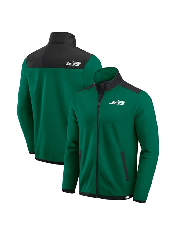 Men's Darius Rucker Collection by Fanatics Green New York Jets Color Block Polar Fleece Full-Zip Jacket