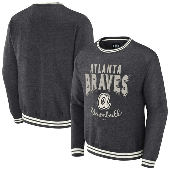 Men's Darius Rucker Collection by Fanatics Heather Charcoal Atlanta Braves Vintage Pullover Sweatshirt