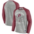 thumbnail image 1 of Men's Darius Rucker Collection by Fanatics  Heather Gray Philadelphia Phillies Raw Edge Raglan Long Sleeve Baseball, 1 of 4
