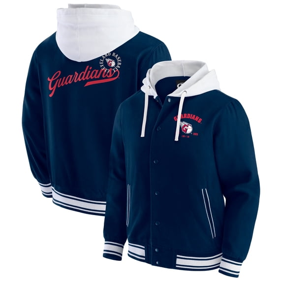 Men's-Darius Rucker Collection by Fanatics Navy Cleveland Guardians Full-Snap Hooded Jacket