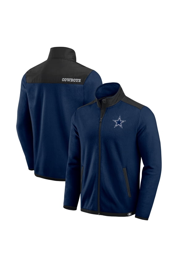 Men's Darius Rucker Collection by Fanatics Navy Dallas Cowboys Color Block Polar Fleece Full-Zip Jacket