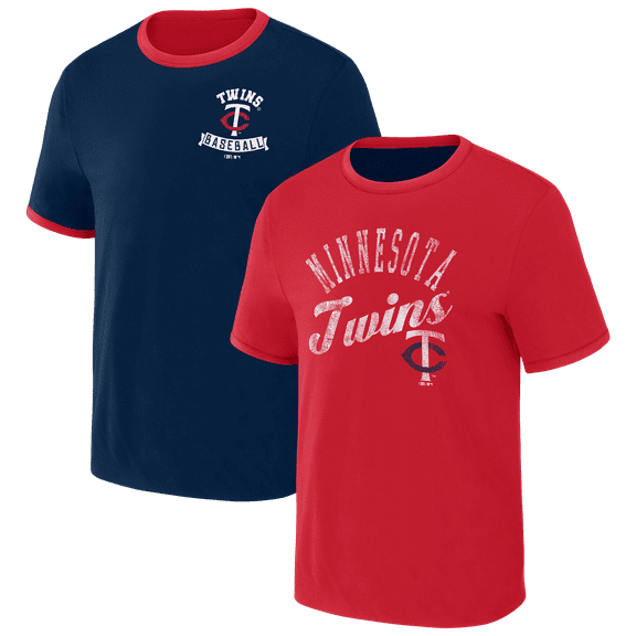 Men's Darius Rucker Collection by Fanatics Navy/Red Minnesota Twins Two-Way Ringer Reversible T-Shirt