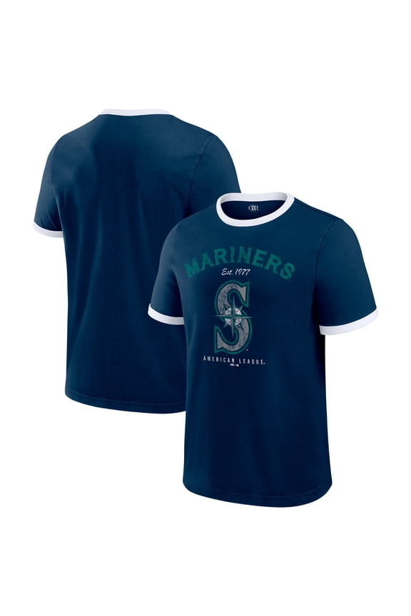 Men's Darius Rucker Collection by Fanatics Navy Seattle Mariners Washed Ringer T-Shirt