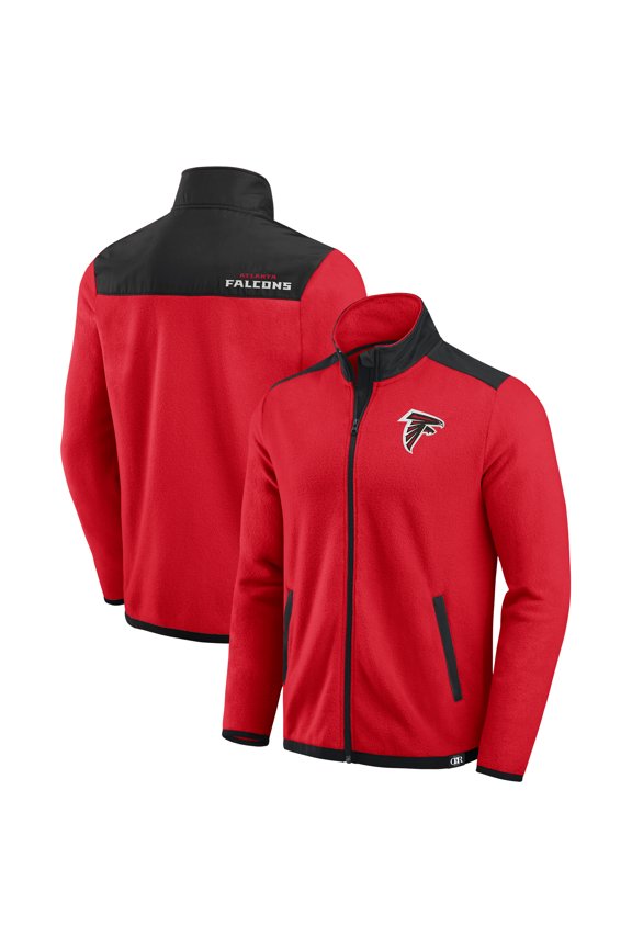 Men's Darius Rucker Collection by Fanatics Red Atlanta Falcons Color Block Polar Fleece Full-Zip Jacket