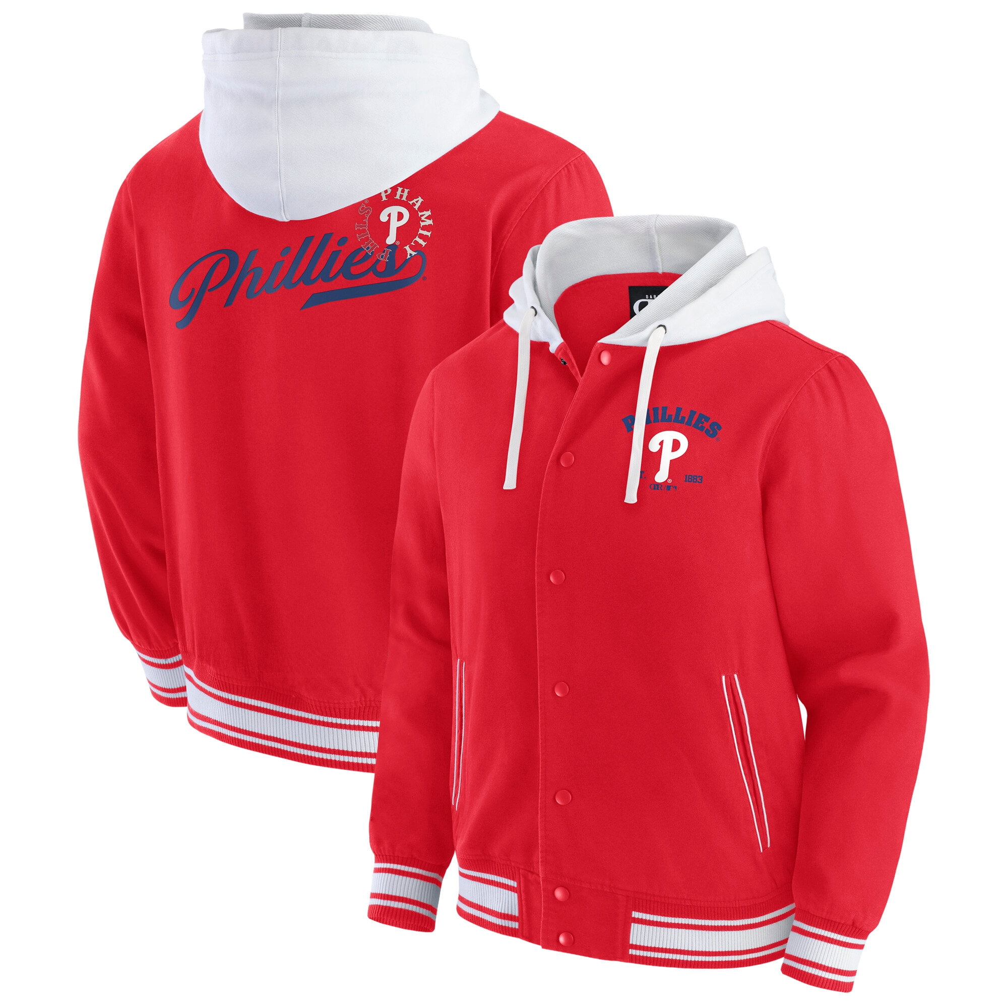 Men's-Darius Rucker Collection by Fanatics  Red Philadelphia Phillies Full-Snap Hooded Jacket
