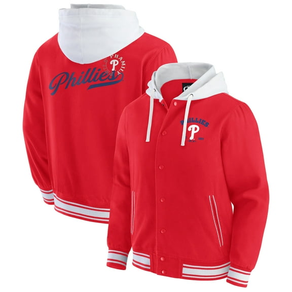 Men's-Darius Rucker Collection by Fanatics Red Philadelphia Phillies Full-Snap Hooded Jacket