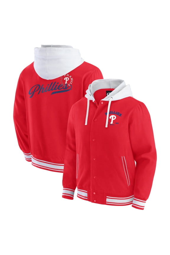 Men's-Darius Rucker Collection by Fanatics  Red Philadelphia Phillies Full-Snap Hooded Jacket