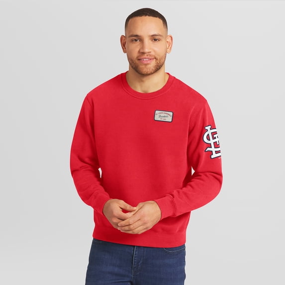 Men's Darius Rucker Collection by Fanatics Red St. Louis Cardinals Washed Crew Neck Pullover Sweatshirt