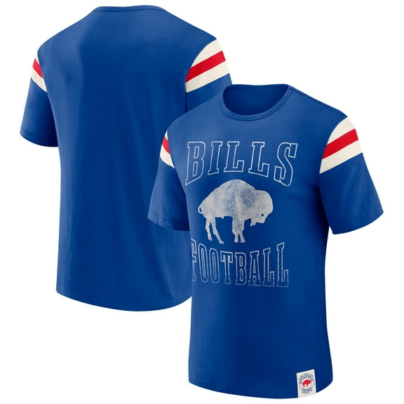 Men's Darius Rucker Collection by Fanatics Royal Buffalo Bills Distressed Throwback Shoulder Stripe T-Shirt
