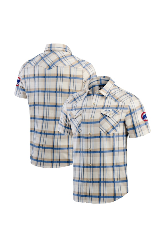Men's Darius Rucker Collection by Fanatics Royal Chicago Cubs Plaid Full-Snap Shirt