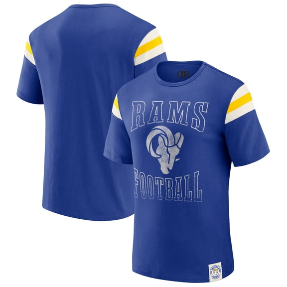 Men's Darius Rucker Collection by Fanatics Royal Los Angeles Rams Football Stripe Sleeve T-Shirt