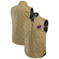 thumbnail image 1 of Men's Darius Rucker Collection by Fanatics Tan/Charcoal Chicago Cubs Reversible Canvas & Plaid Patch Full-Zip Vest, 1 of 5