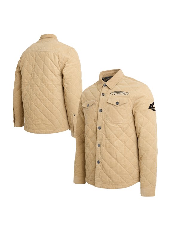 Men's Darius Rucker Collection by Fanatics Tan Los Angeles Rams Button-Up Thin-Wale Corduroy Shacket