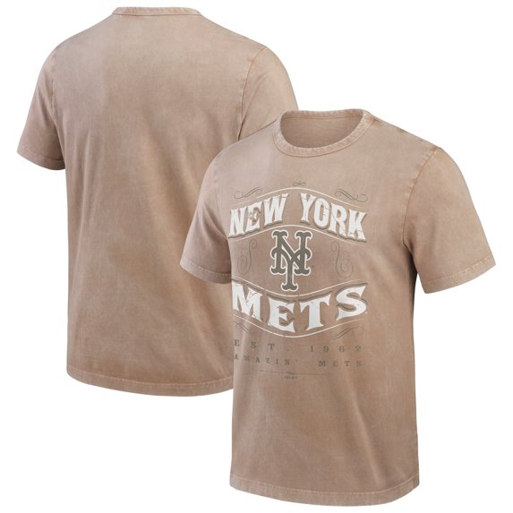 Men's Darius Rucker Collection by Fanatics Tan New York Mets Sun Faded T-Shirt