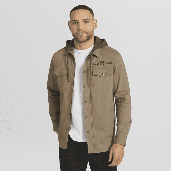 Men's Darius Rucker Collection by Fanatics Tan Roman Reigns Full-Snap Hooded Jacket