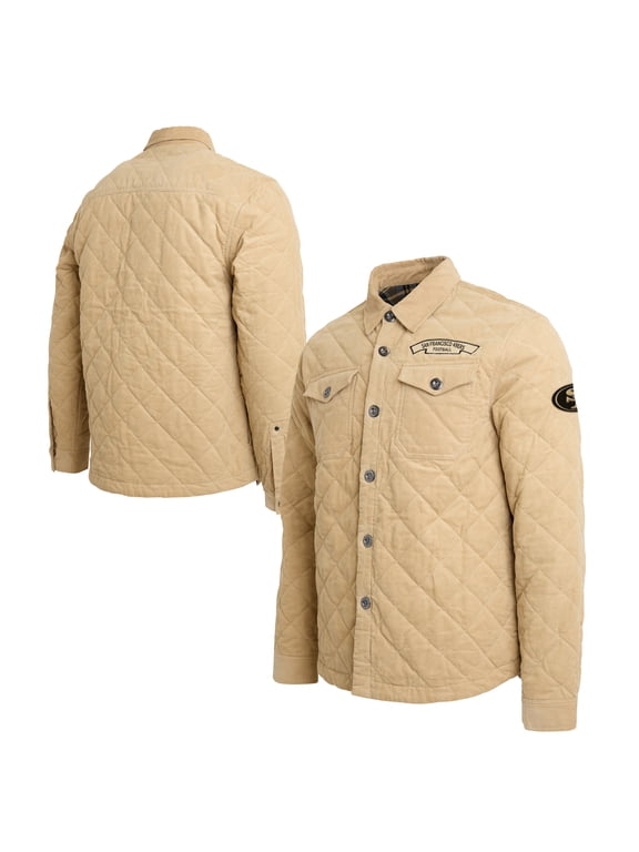 Men's Darius Rucker Collection by Fanatics Tan San Francisco 49ers Button-Up Thin-Wale Corduroy Shacket