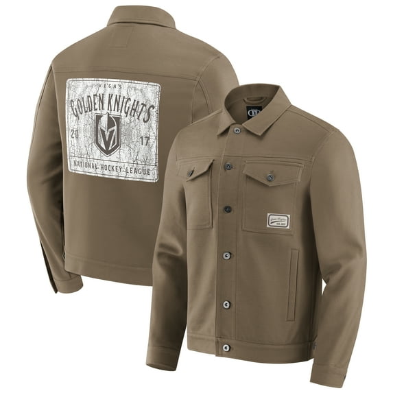 Men's Darius Rucker Collection by Fanatics Tan Vegas Golden Knights Trucker Full-Button Jacket