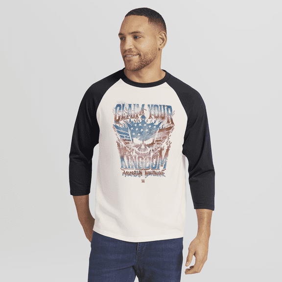 Men's Darius Rucker Collection by Fanatics White/Black Cody Rhodes 3/4 Sleeve Raglan T-Shirt