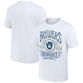 thumbnail image 1 of Men's Darius Rucker Collection by Fanatics White Milwaukee Brewers Distressed Rock T-Shirt, 1 of 3