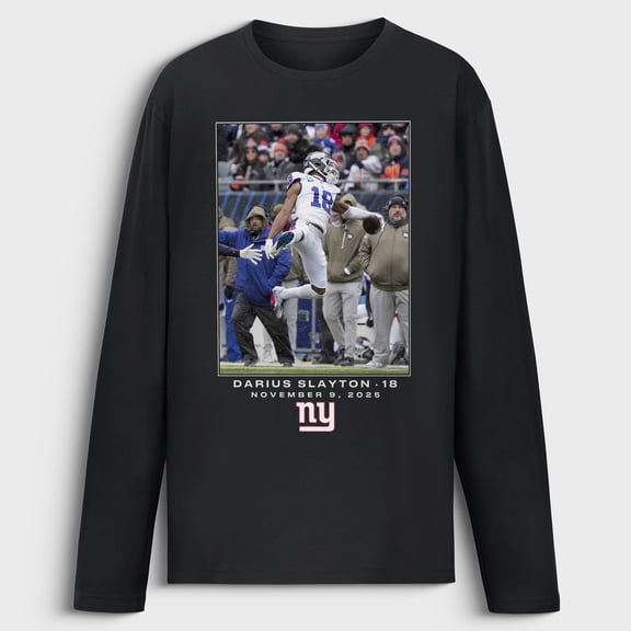 Men's Darius Slayton Black New York Giants NFL Flash Features Week 10 Long Sleeve T-Shirt
