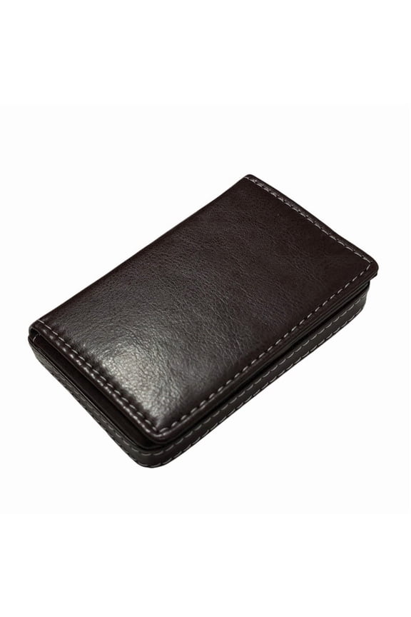 Mens Dark Brown Genuine Leather Trifold Wallet with Contrast Stitching  Compact Card Holder and Cash Organizer