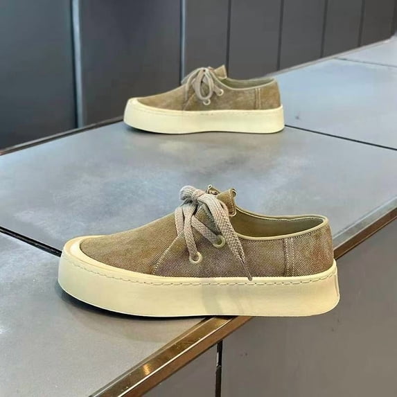 Men's Dark Denim Platform Sneakers, Minimalist Retro Casual Shoes