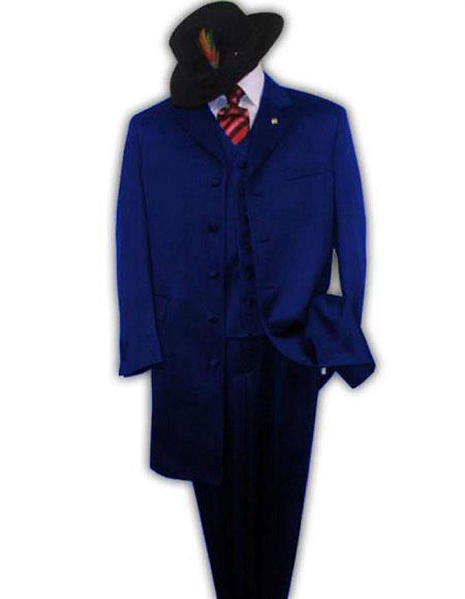 Men's Dark Navy Blue Zoot Fashion Long Zoot Suit Pimp Suit Zuit