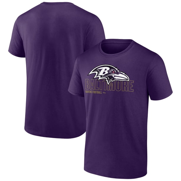 Men's Dark Purple Baltimore Ravens Primary Logo Wordmark T-Shirt