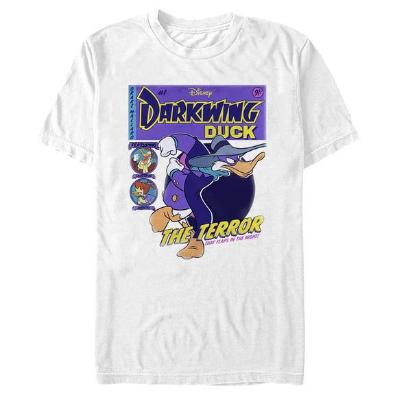 Men's Darkwing Duck Comic Cover Graphic Tee White Medium