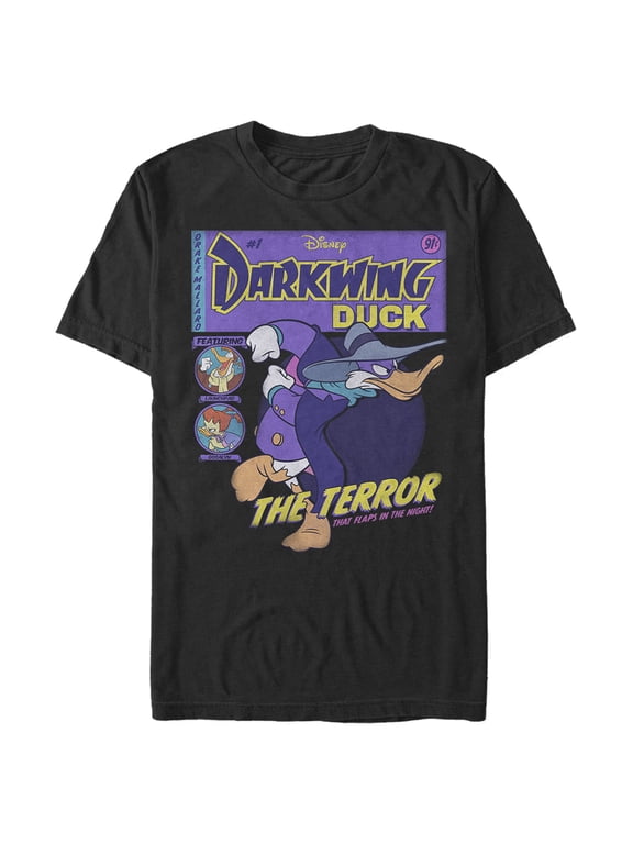 Men's Darkwing Duck The Terror That Flaps In The Night Comic Cover Graphic Tee Black X Large