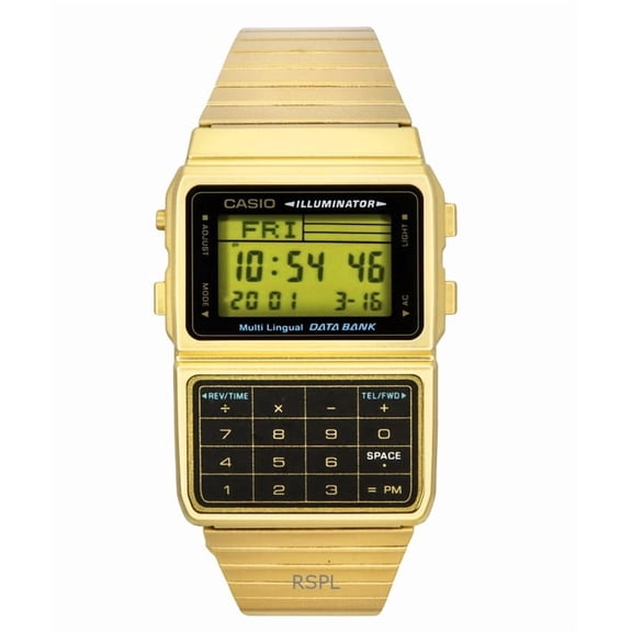 Men's Data Bank DBC611G-1 Digital Stainless-Steel Quartz Fashion Watch