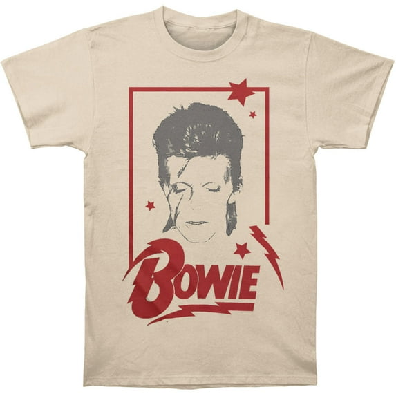 Men's David Bowie Aladdin Frame Slim Fit T-shirt Large Cream