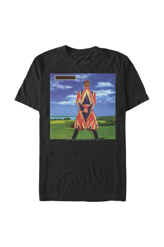 Men's David Bowie Earthling Graphic Tee Black Large