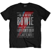 Mens David Bowie Hammersmith Odeon Slim Fit T-shirt X-Large Black