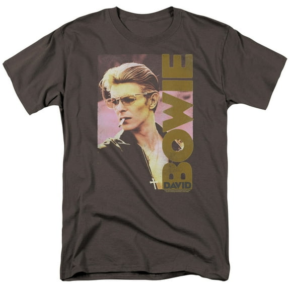 Men's David Bowie Smokin T-shirt XX-Large Charcoal