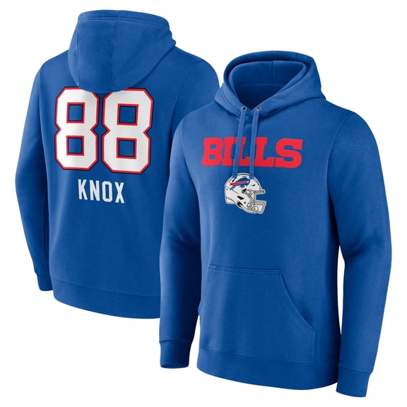 Men's Dawson Knox Royal Buffalo Bills Team Wordmark Player Name & Number Pullover Hoodie