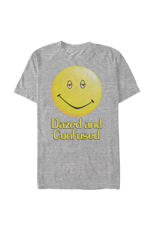 Men's Dazed and Confused Big Smiley Logo Graphic Tee Athletic Heather Large