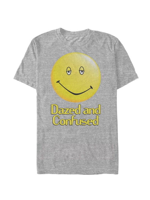Men's Dazed and Confused Big Smiley Logo Graphic Tee Athletic Heather X Large