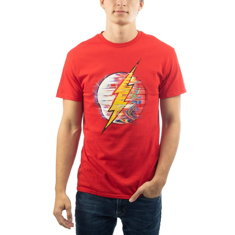 Men s Dc Comics Flash Lightning Bolt Strikes Gel Logo Graphic T