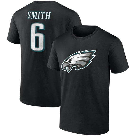 Men's DeVonta Smith Black Philadelphia Eagles Icon Player Name & Number T-Shirt