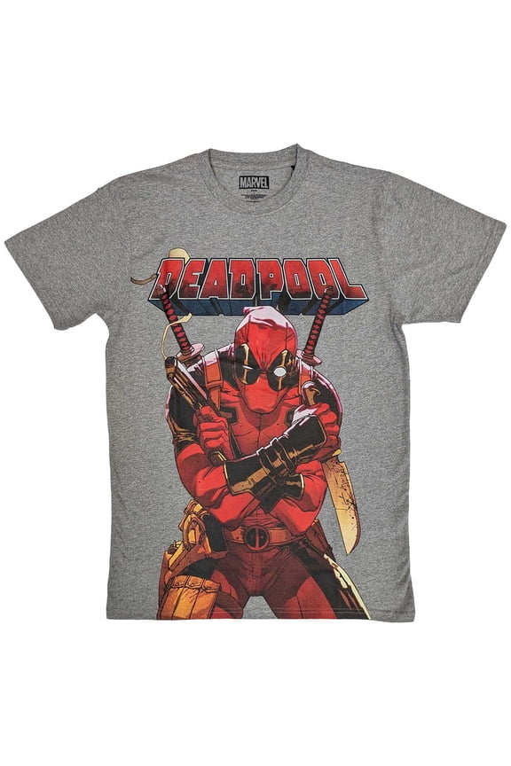 Men's Deadpool Big Print T-shirt Small Grey