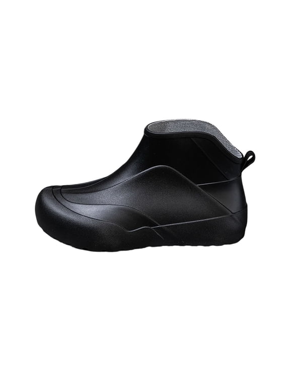 Men's Deck Boots, Waterproof Ankle Rain Boots with Anti- Traction