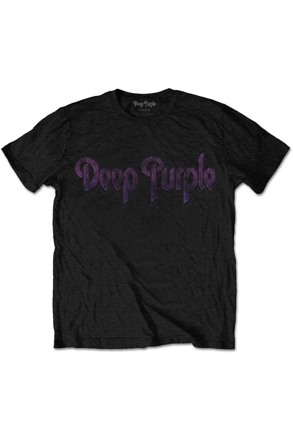 Men's Deep Purple Vintage Logo Slim Fit T-shirt X-Large Black