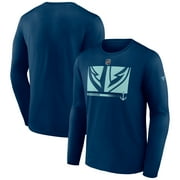 Mens Deep Sea Blue Seattle Kraken Authentic Pro Core Collection Secondary Long Sleeve T-Shirt