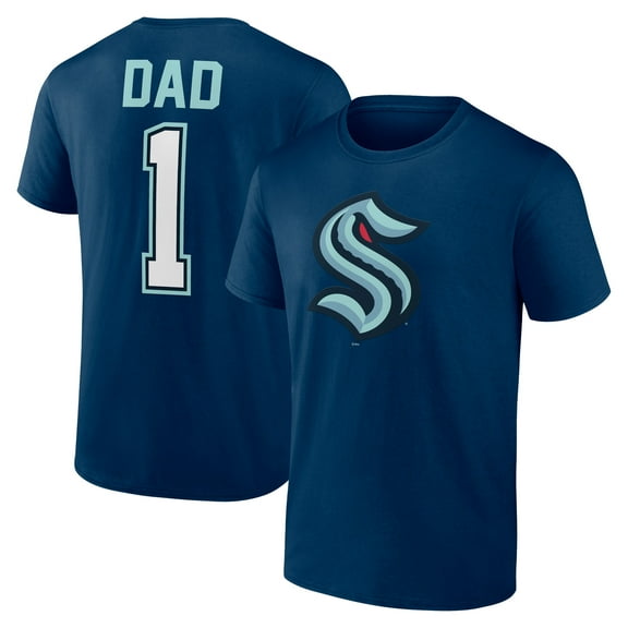 Men's Deep Sea Blue Seattle Kraken Father's Day #1 Dad T-Shirt