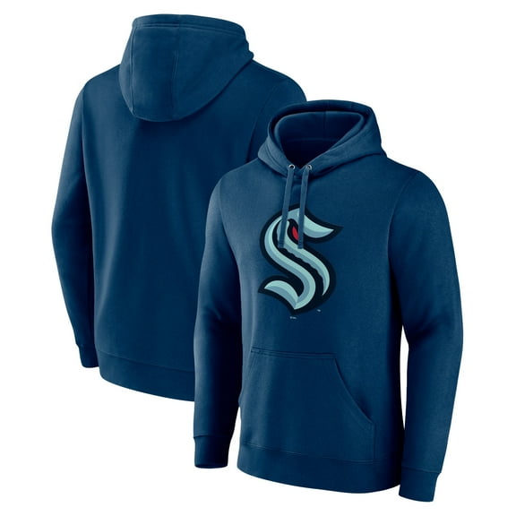Men's Deep Sea Blue Seattle Kraken Primary Logo Pullover Hoodie