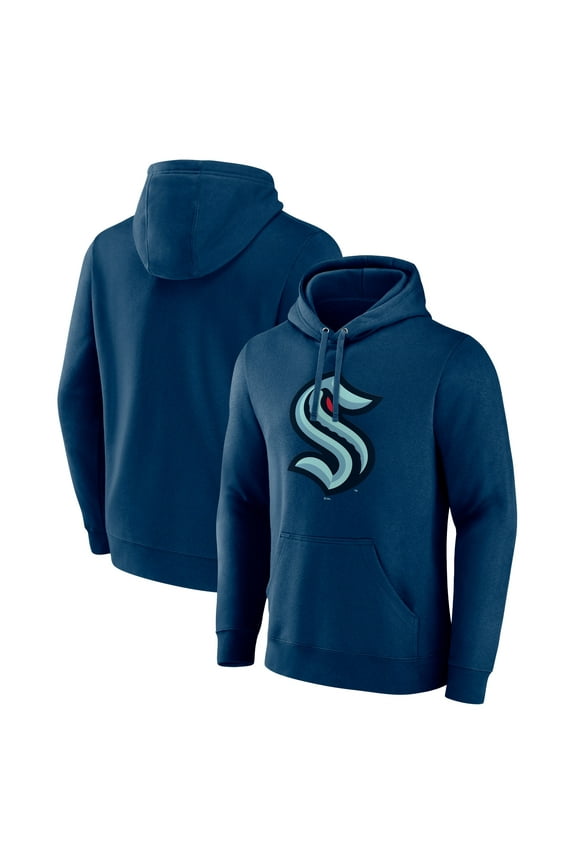 Men's Deep Sea Blue Seattle Kraken Primary Logo Pullover Hoodie