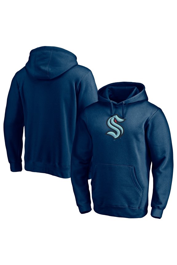 Men's Deep Sea Blue Seattle Kraken Primary Team Logo Pullover Hoodie