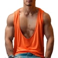 thumbnail image 1 of Men's Deep V Low Cut Tank Tops Solid Sleeveless Workout Muscle Shirt Athletic Bodybuilding Gym Performance T-Shirts, 1 of 7
