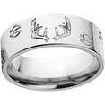 thumbnail image 1 of Men's Deer Track and Rack Durable 8mm Stainless Steel Wedding Band with Comfort Fit Design, 1 of 1